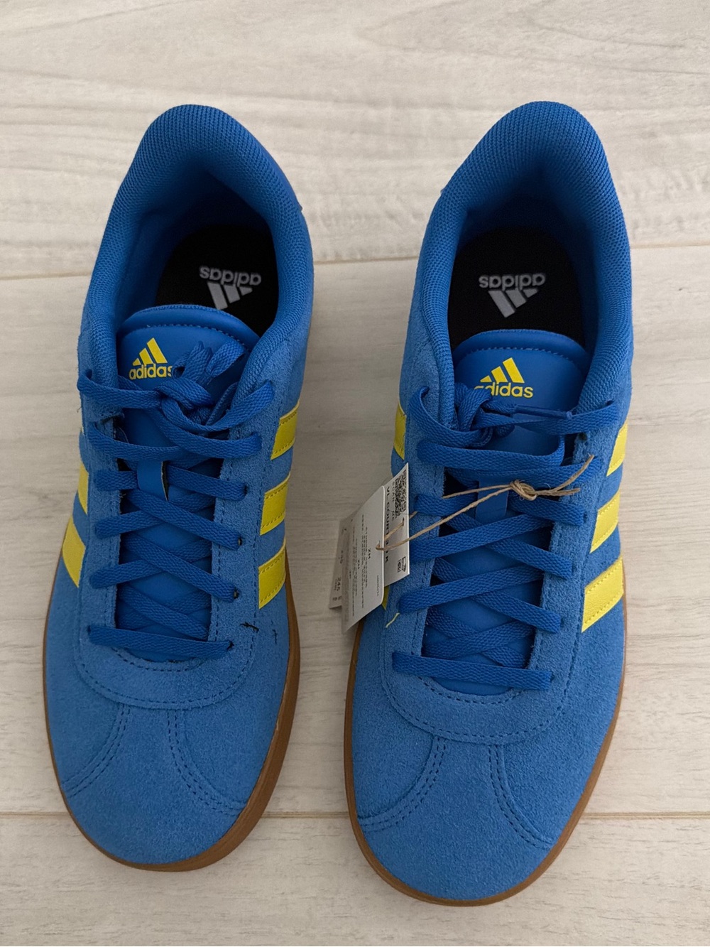 adidas Men's Blue with Yellow Stripes Sneakers